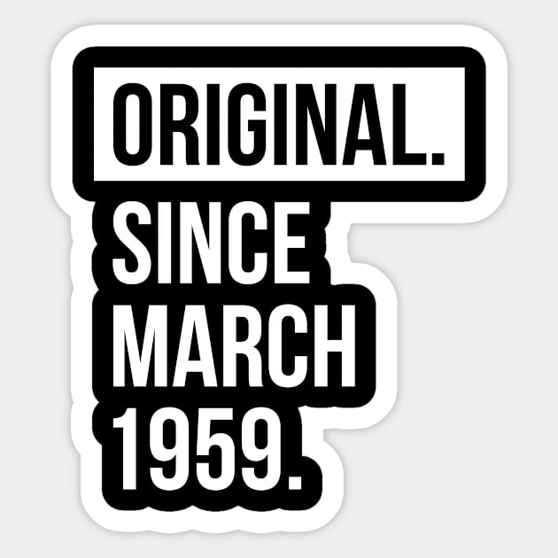 1959 March 60 years old Birthday Sticker by hoopoe